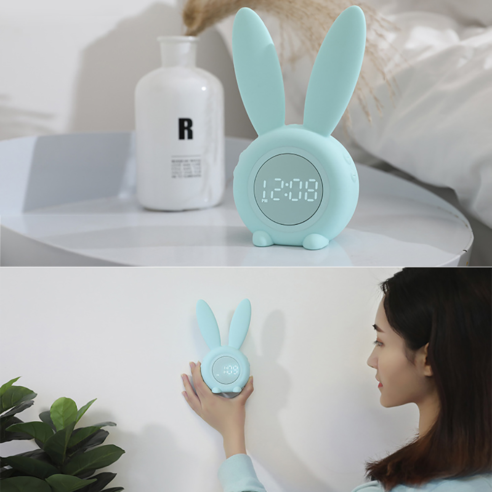 Rabbit alarm clock LED mini student special  electronic small alarm clocknight light children&s desktop clock